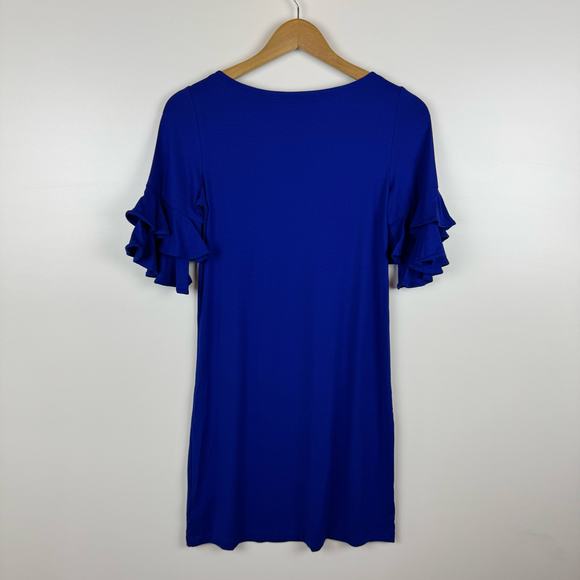 Lilly Pulitzer Lula Dress in Twilight Blue Sz XXS Ruffle Sleeve Preppy Vacation - Picture 4 of 11